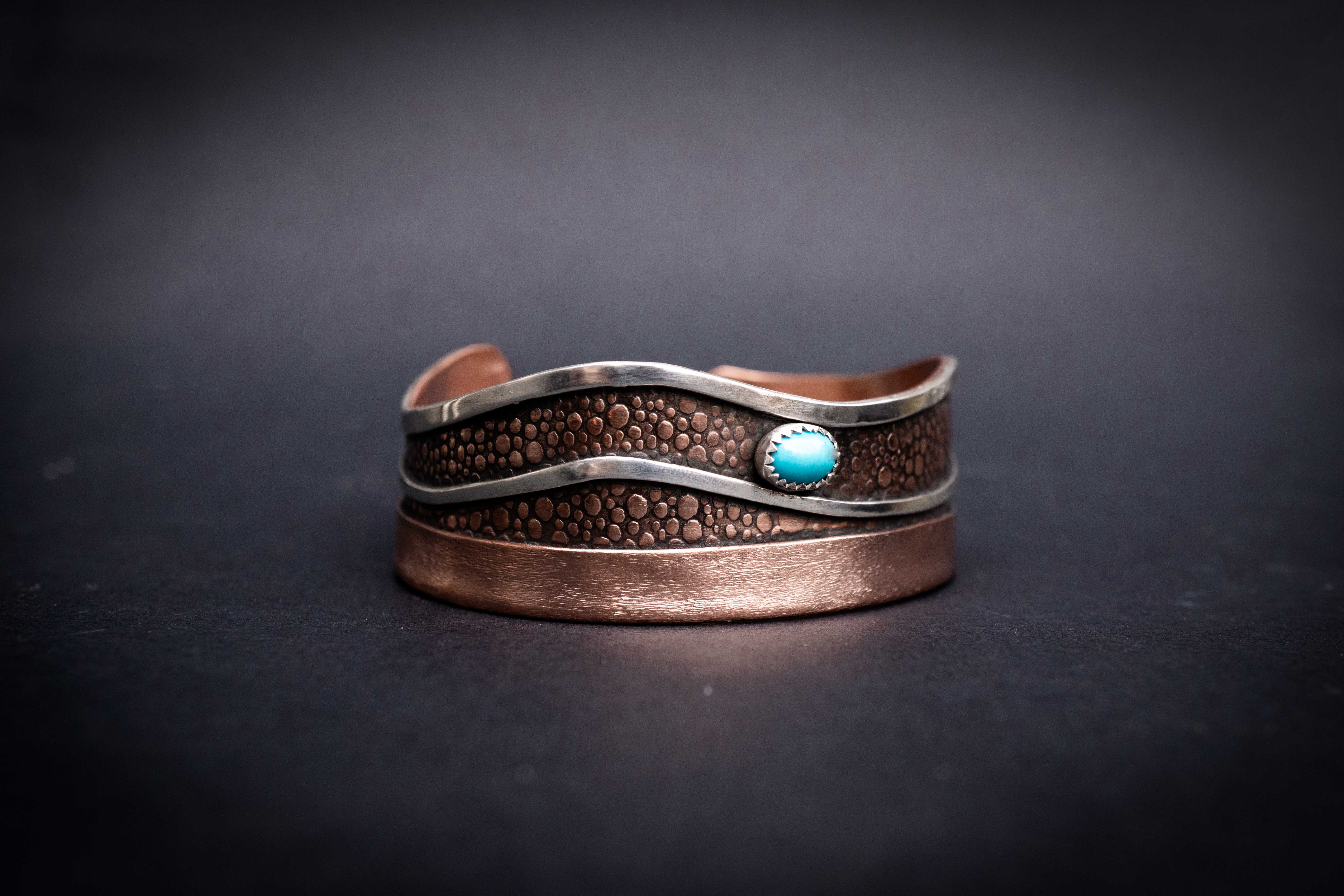 Copper Silver Swirl Cuff-2