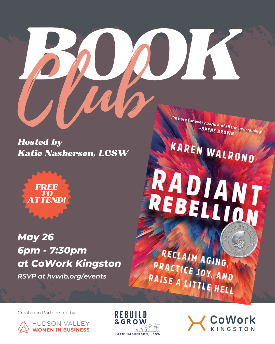May Rebuild & Grow BookClub! With HVWIB & at CoWork!
