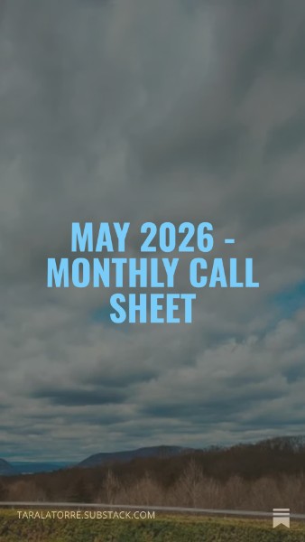 May 2026 Monthly Call Sheet