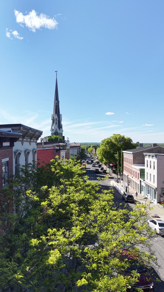 Ascending looking down Warren Street in Hudson