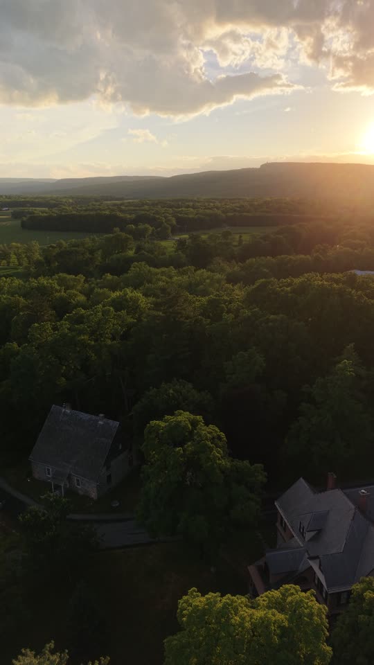 Ascending over Huguenot Street at golden hour