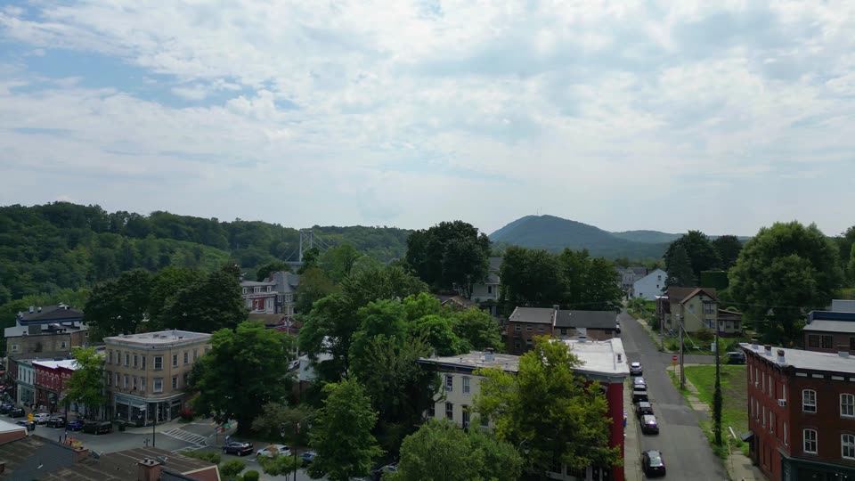 Ascending over downtown Kingston