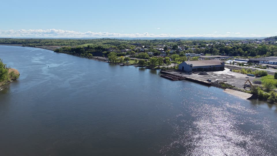 Ascending towards Hudson from the water