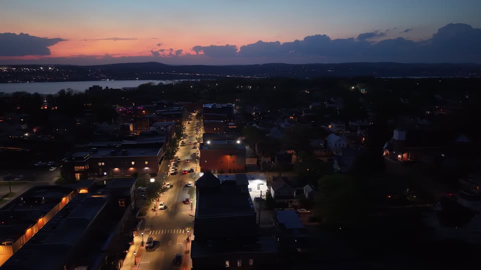 Beacon Main Street orbit at night