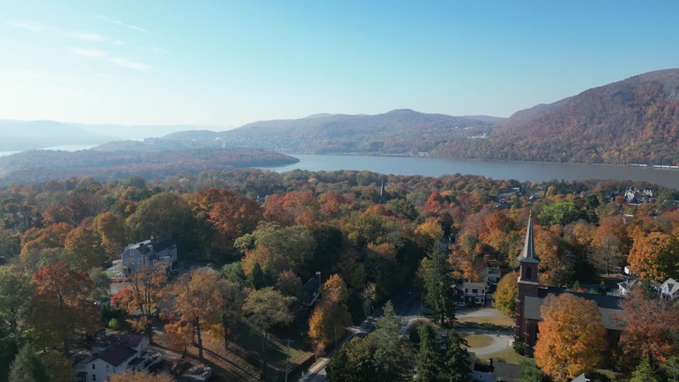 Descending in Cold Spring towards West Point