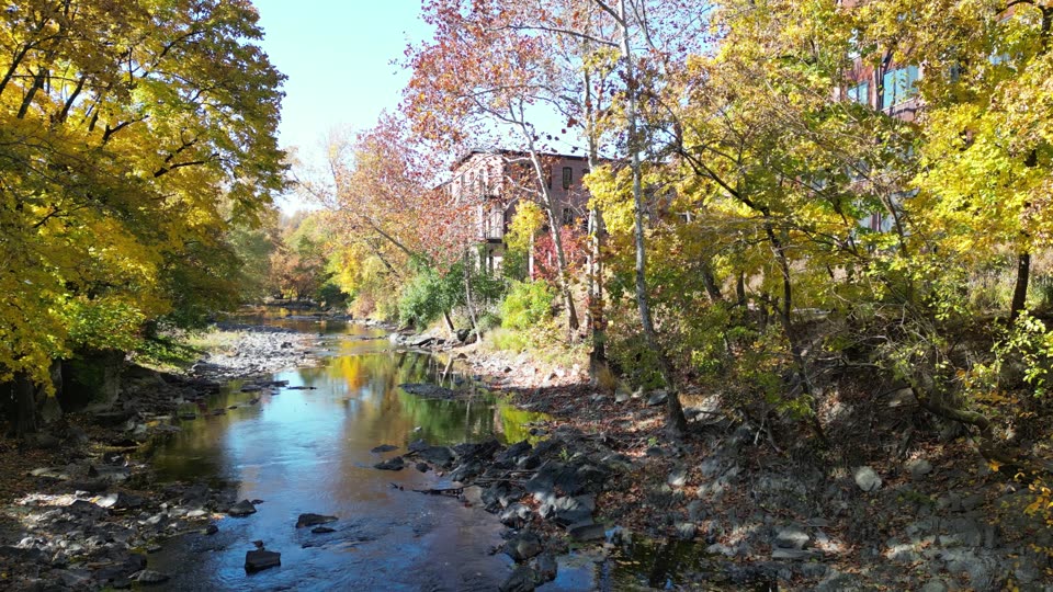 Flying down Fishkill Creek in Beacon
