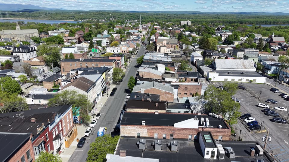Flying down Warren Street in Hudson copy