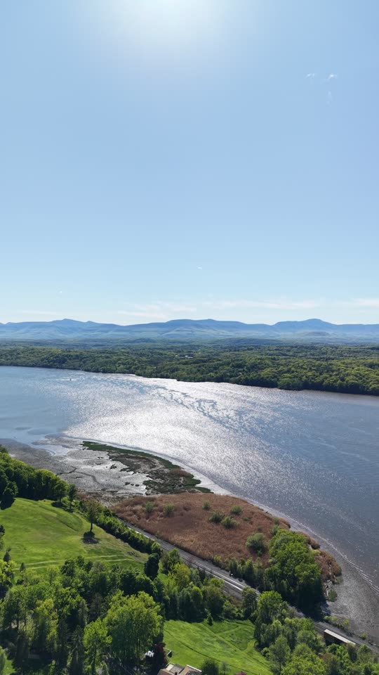 Flying down looking at the Catskills near Hudson