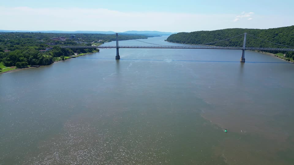 Flying high towards the Mid-Hudson Bridge