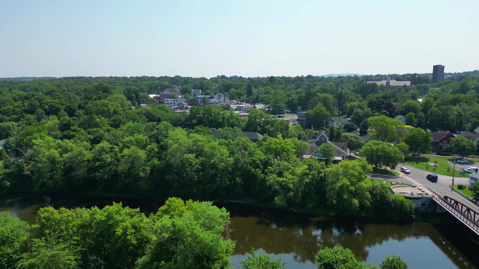 Flying over the Wallkill River towards New Paltz