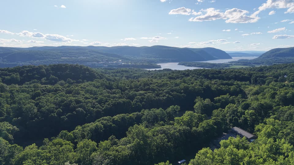 Flying towards West Point looking upriver in Garrison