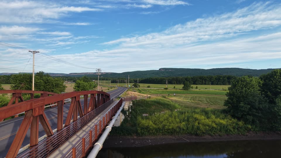 Flying towards the mountains in New Paltz morning