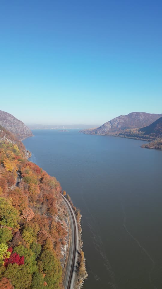 Flying up the Hudson near Storm King
