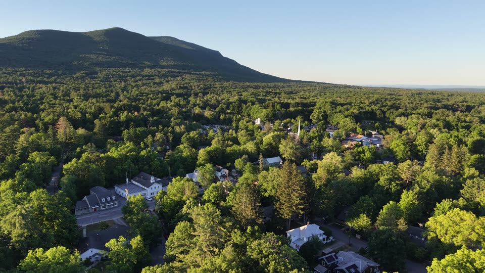 Late afternoon flyover in Woodstock