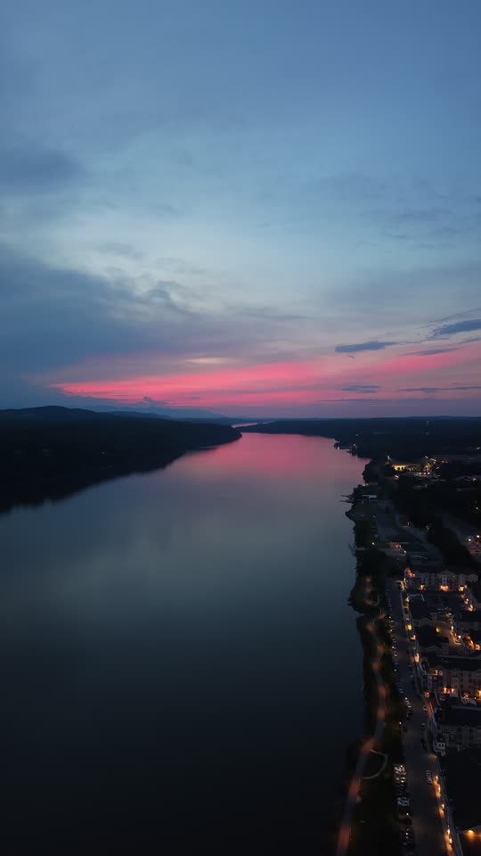 Looking upriver at night from Poughkeepsie