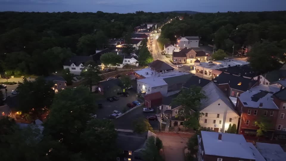 Night flying over downtown New Paltz 2