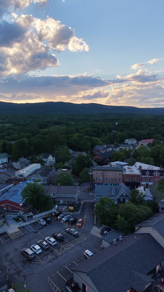 Orbit over downtown New Paltz evening