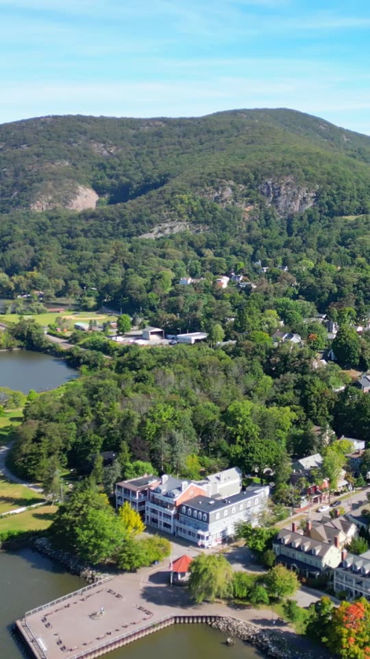 Pulling back from high above Cold Spring (vert)
