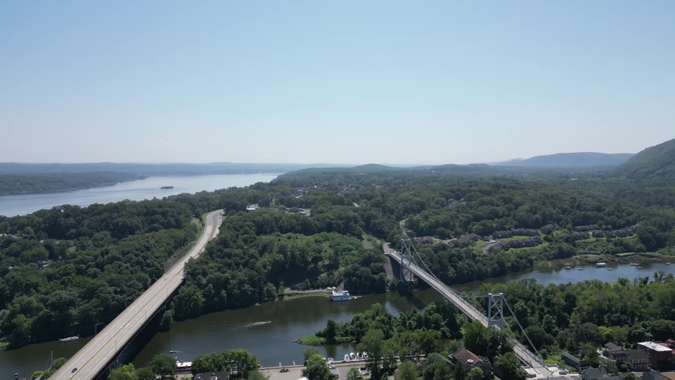Pulling back from high above the Rondout