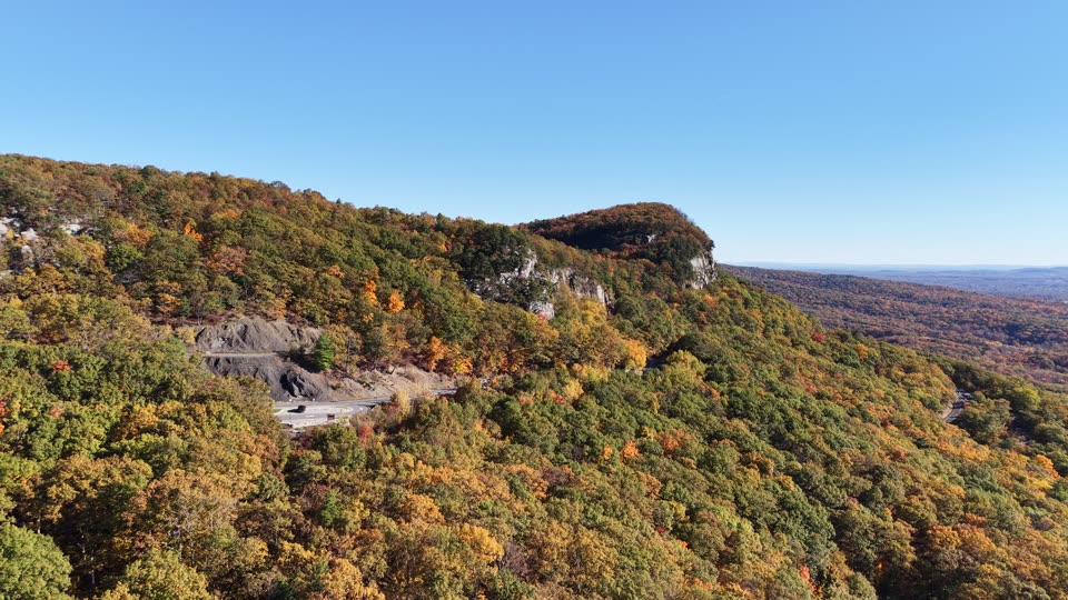 Orbiting up across Shawangunk Ridge towards the Catskills
