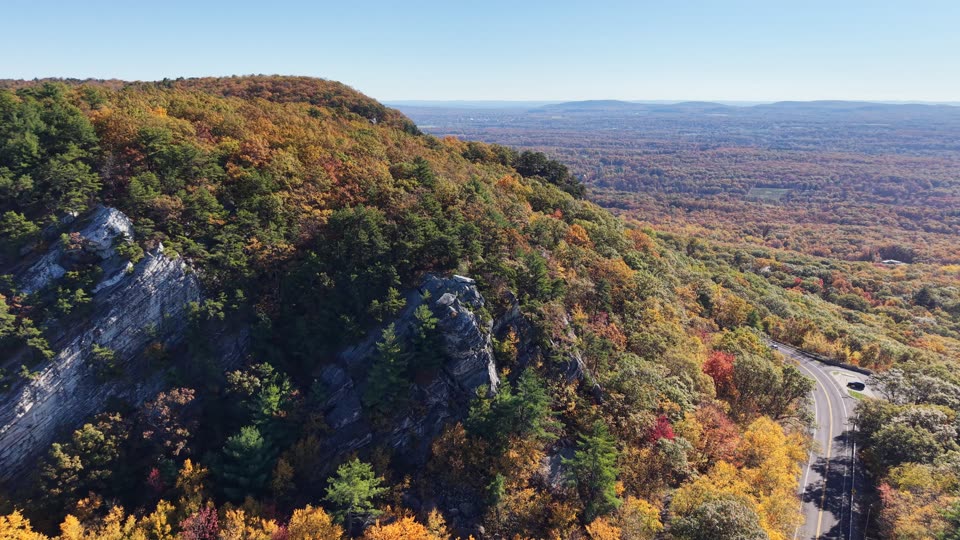 Flying over the ridge towards New Paltz