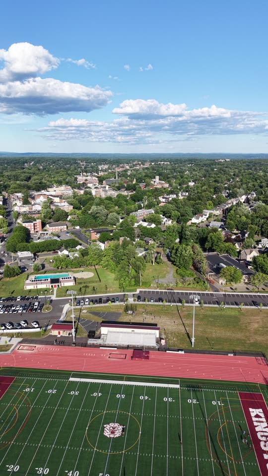 Sideways over Dietz Stadium vert looking towards uptown Kingston
