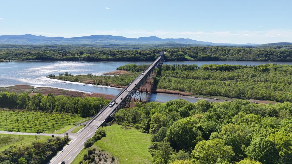 The Catskills and the Rip Van Winkle Bridge near Hudson