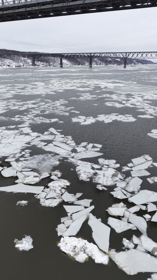 Winter Flying Over Hudson Ice